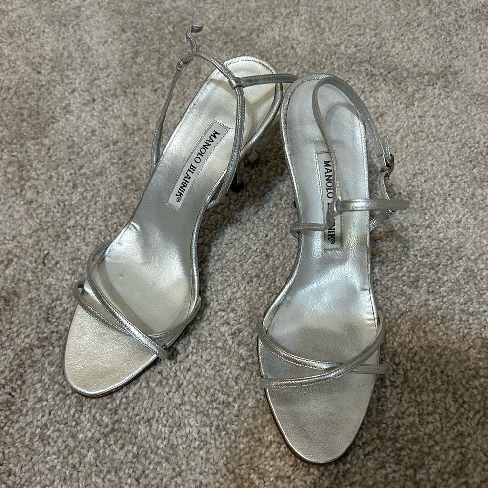 Manolo Blahnik Women's Silver Sandals